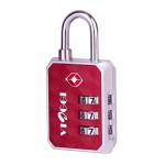 VIAGGI 3 Dial Travel Sentry Approved Security Luggage Resettable Combination Number Padlock - Maroon